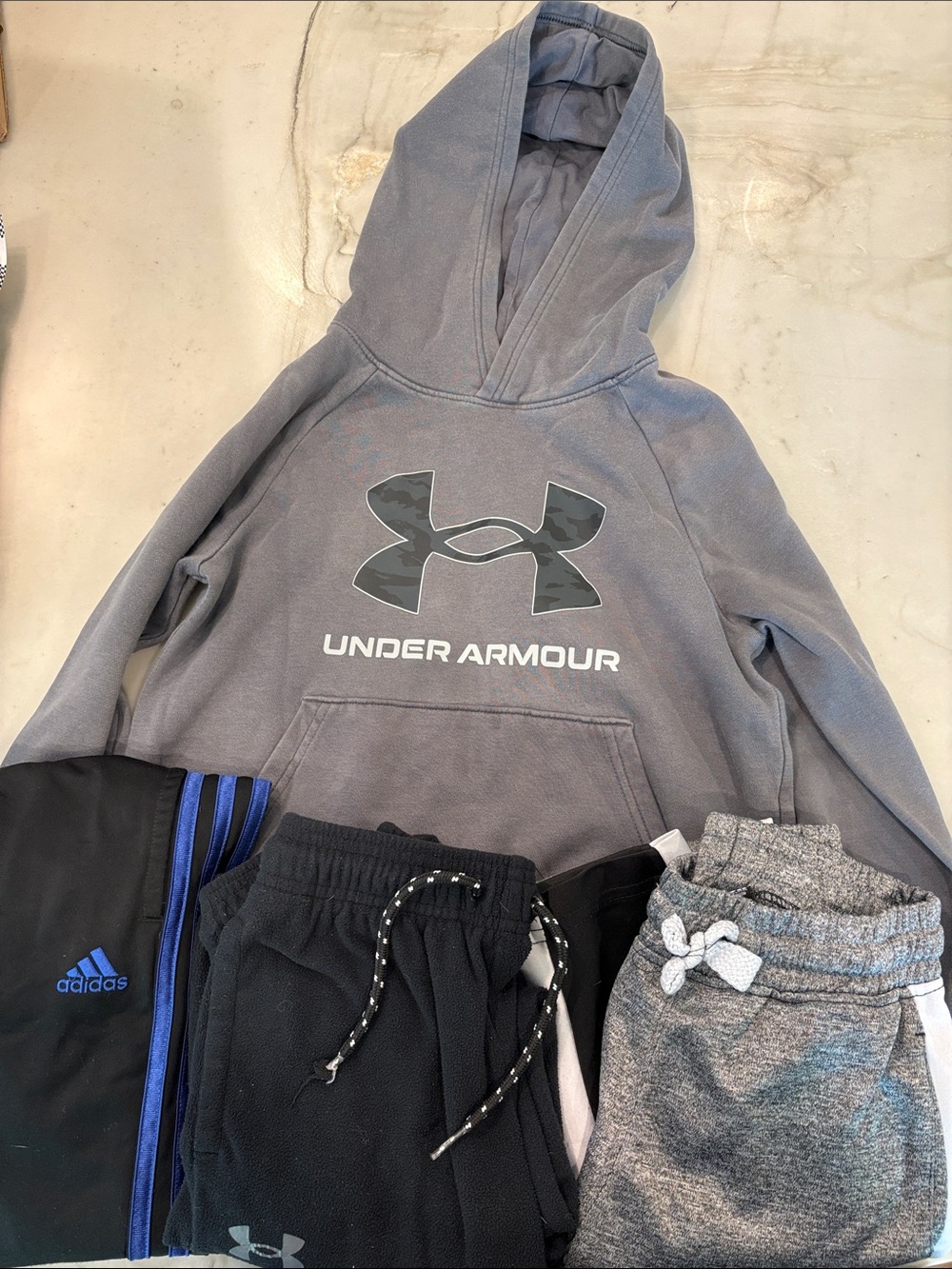 Under Armour Gray Hoodie with Camo Logo Accent